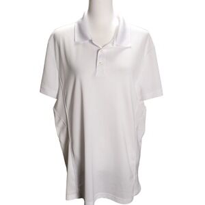 FILA SPORT Mens Golf Athletic Fit Polo Shirt White Size L Short Sleeve Causl